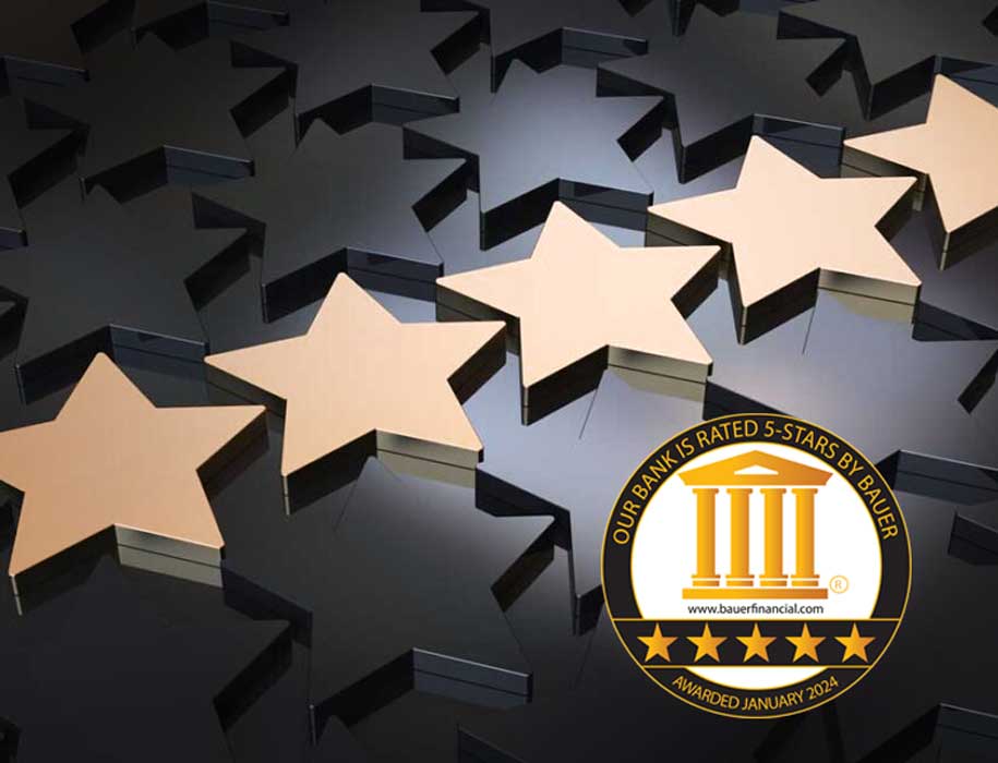 Bauer Financial Logo. 5 Star Bank Recognition